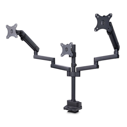 TRIPLE MONITOR DESK MOUNT - UP TO 27INCH SCREENS SPRING ARMS