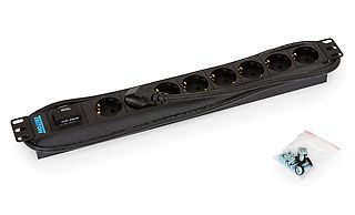 Triton 19" cabinet, e.g. power strip, 8x sockets (CEE7) -> plugs (CEE7), USSS