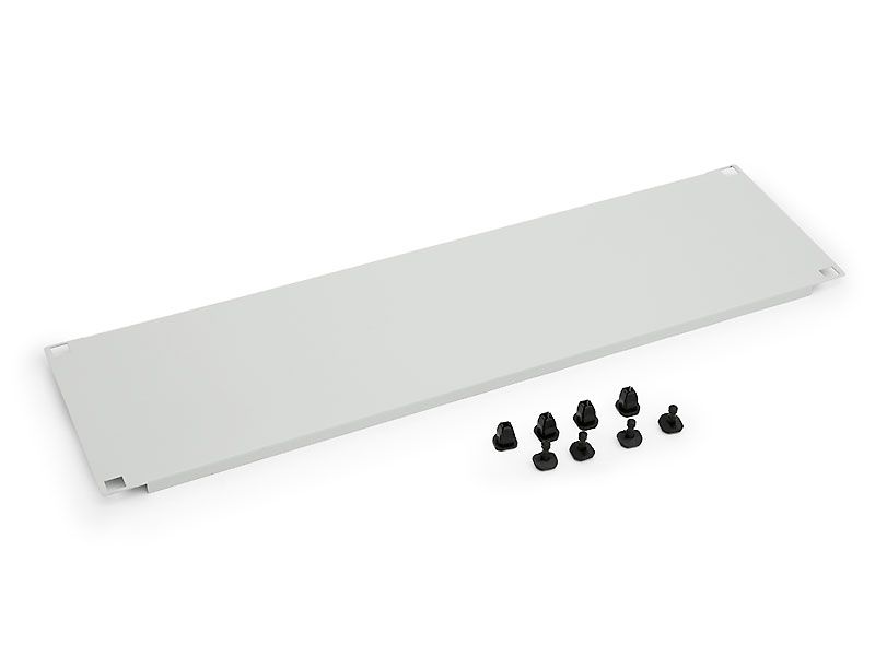 Triton 19" e.g. blind plate, 2U, light gray, with plastic plug