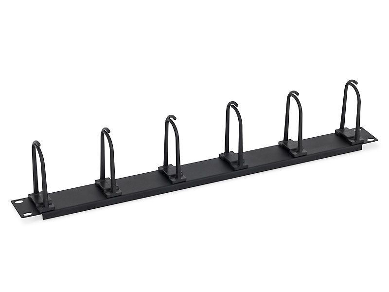 Triton 19" zbh. Cable management plate with 6 brackets, 1U, black