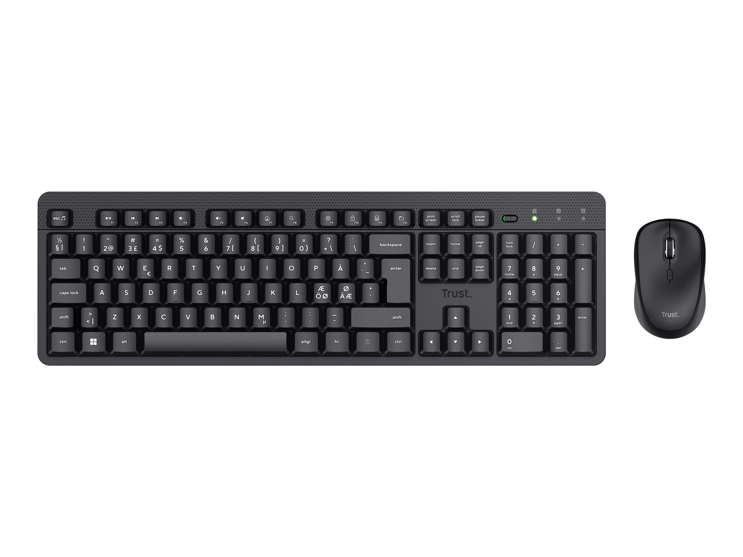 Trust TKM-360 keyboard Mouse included Office RF Wireless QWERTY Nordic Black