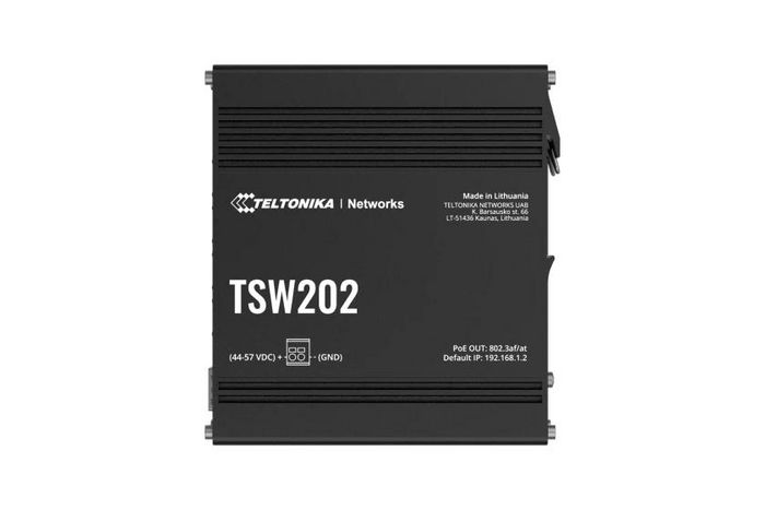 Teltonika Networks TSW202 MANAGED SWITCH 8 x port PoE+ switch with 2 x SFP ports for fibre optic communication
