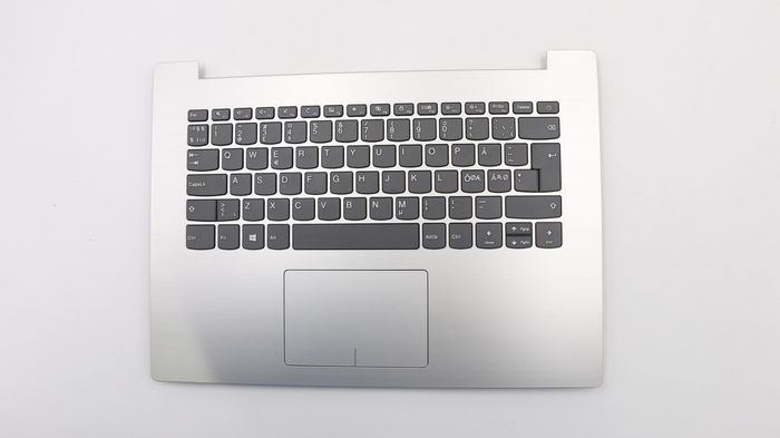 Lenovo Upper case with integrated Nordic keyboard, designed for specific Lenovo laptop models, suitable for replacement or repair.