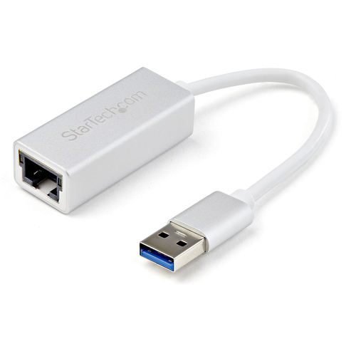 USB 3.0 ETHERNET ADAPTER SLEEK ALUMINUM DESIGN SILVER FINISH