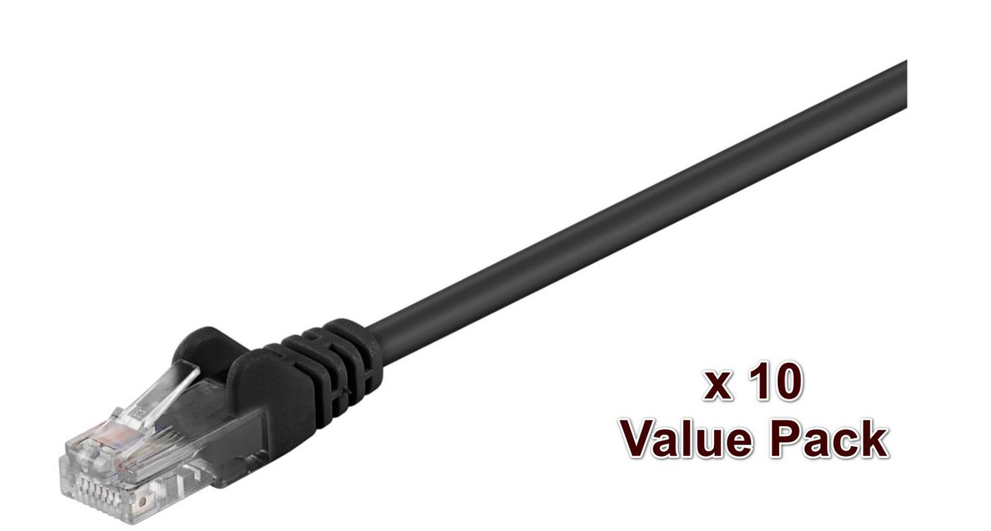 Microconnect V-UTP510SVP networking cable Black 10 m Cat5e U/UTP (UTP)