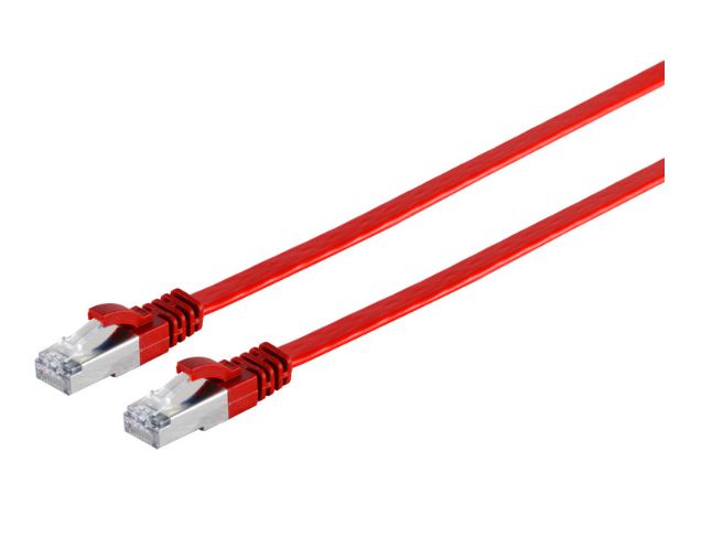 Microconnect V-UTP6A005R-FLAT networking cable Red 0.5 m Cat6a U/UTP (UTP)