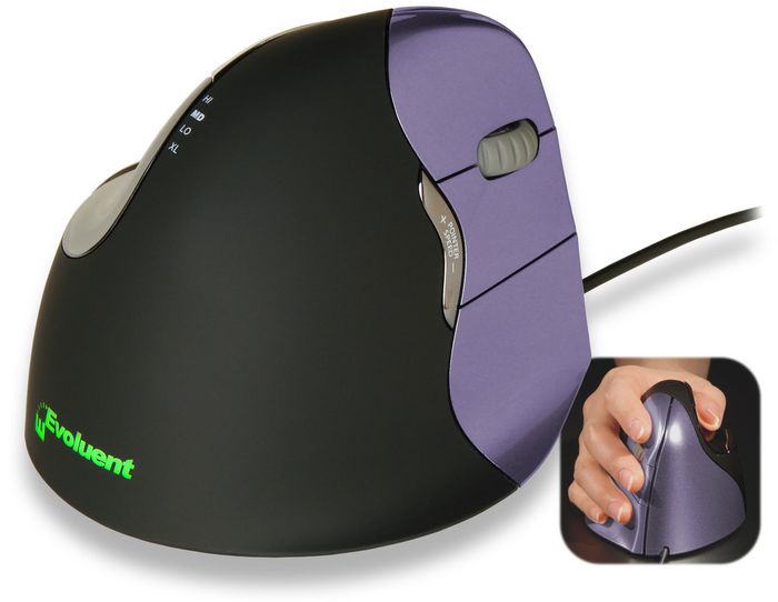 Evoluent VerticalMouse 4, small, 6 buttons, USB, Windows XP/7/Vista