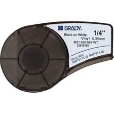 Brady Black on White Vinyl tape for BMP21-PLUS and BMP21-LAB 6.35 mm X 6.40 m