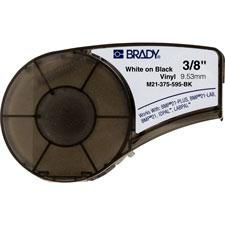 Brady White on Black Vinyl tape for BMP21-PLUS; BMP21-LAB; BMP21; IDPAL; LABPAL 9.53 mm X 6.40 m