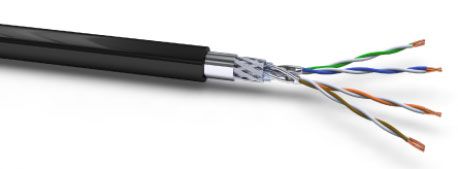 Voka 1000MHz ErdKabel CAT7 Halo S-STP(S/FTP) XLAN 100m Ring Schwarz, Water Proof