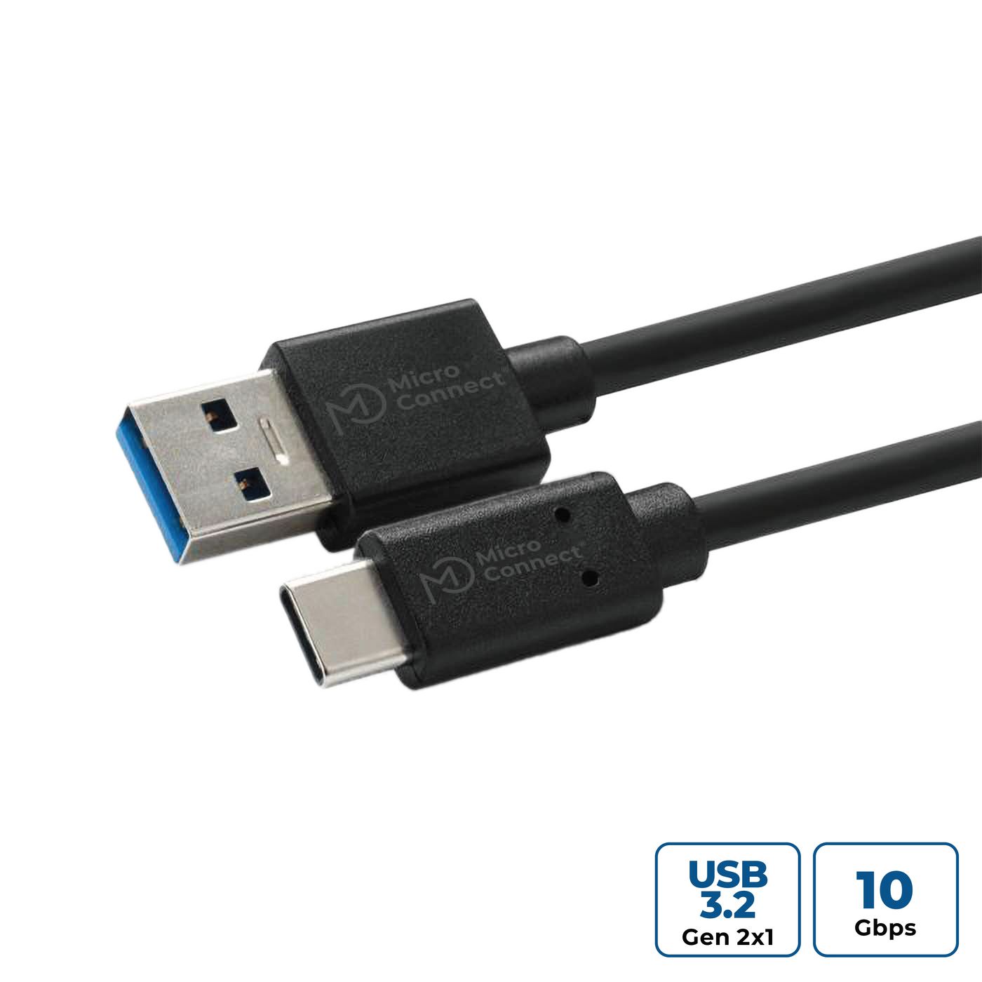Microconnect USB3.2CA05 USB cable USB 3.2 Gen 2 (3.1 Gen 2) 0.5 m USB A USB C Black