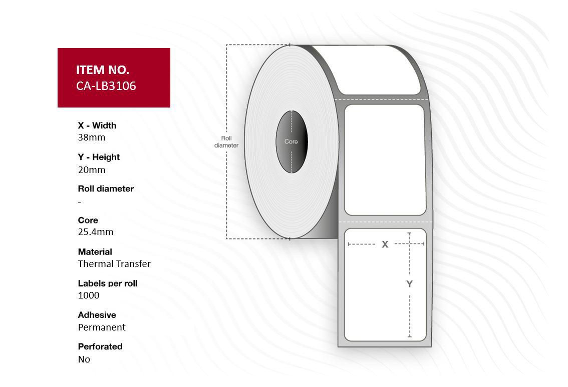 Capture CA-LB3106 printer label