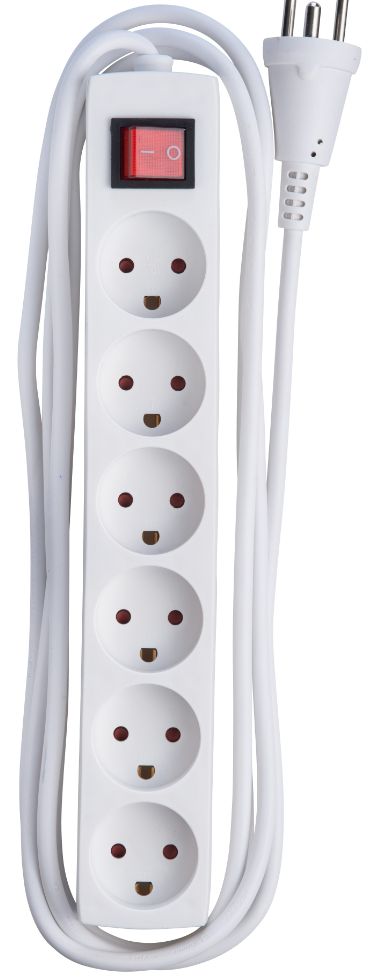 Microconnect MC-GRU0630DK power extension 3 m 6 AC outlet(s) Indoor White