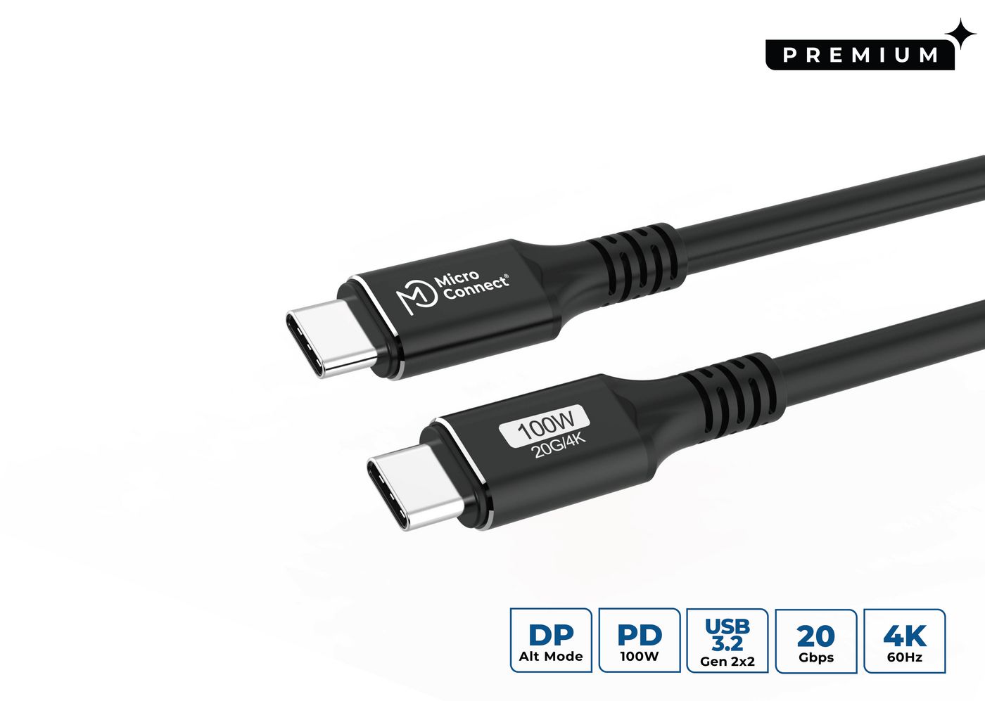 Microconnect USB3.2CC4 USB cable USB 3.2 Gen 2 (3.1 Gen 2) 4 m USB C Black