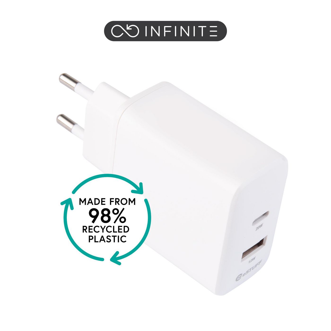 eSTUFF ES637031 mobile device charger Smartphone White AC Fast charging Indoor