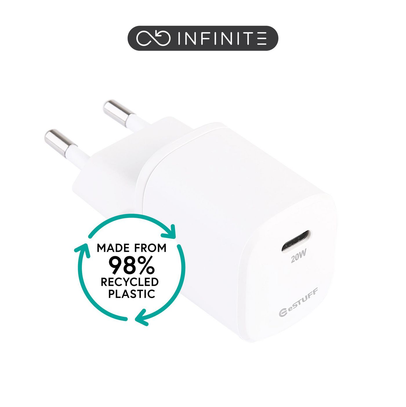 eSTUFF ES637025-BULK mobile device charger Smartphone White AC Fast charging Indoor