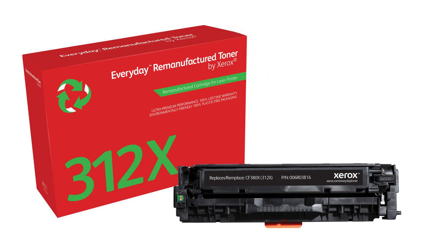 Everyday™ Black Remanufactured Toner by Xerox compatible with HP 312X (CF380X), High capacity