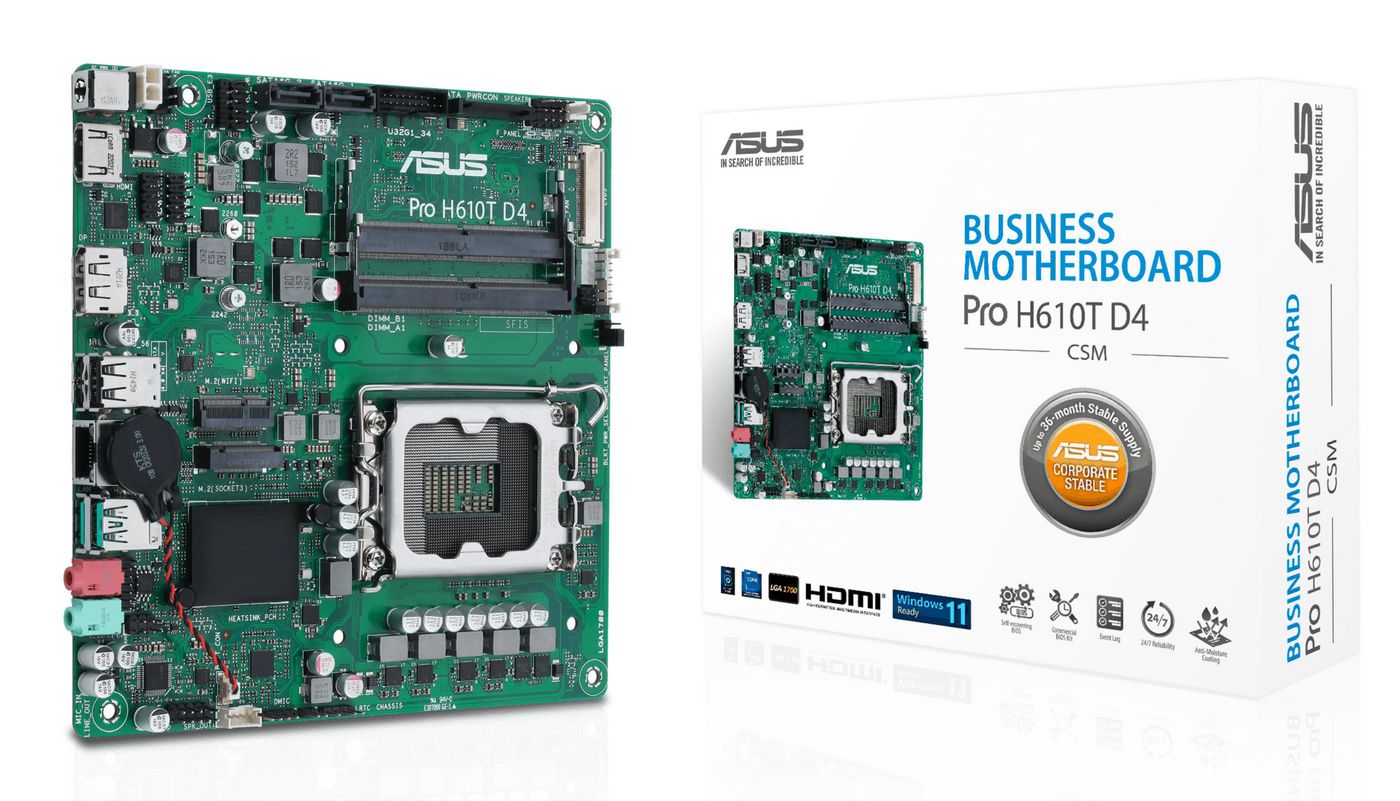 ASUS Pro H610T D4-CSM Intel H610 LGA 1700 mini ITX