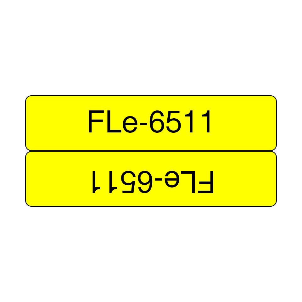 FLE6511 21MMX45MM BLCK ON YELL FLAG TAPE