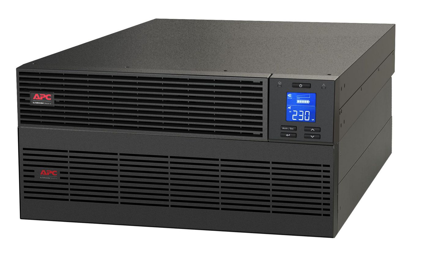 APC Easy UPS On-Line, 6kVA/6kW, Rackmount 5U, 230V, Hard wire 3-wire(1P+N+E) outlet, Intelligent Card Slot, LCD, Extended Runtime, W/O rail kit