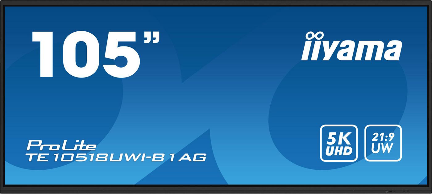 iiyama TE10518UWI-B1AG Signage Display Kiosk design 2.66 m (104.6") LED Wi-Fi 450 cd/m² 5K Ultra HD Black Touchscreen Built-in processor Android 16/7