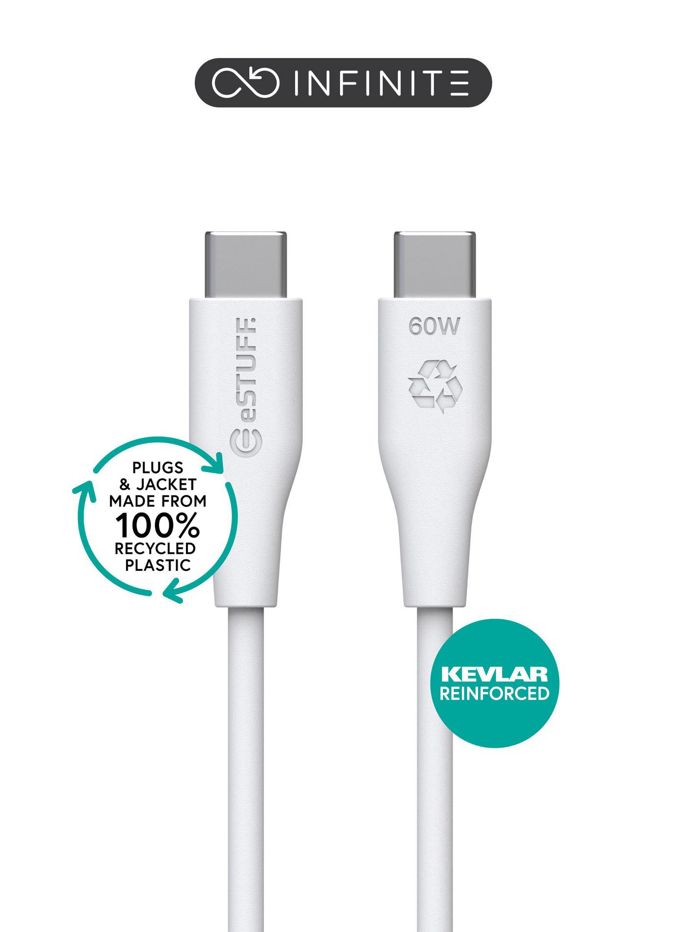 eSTUFF ES604370-BULK USB cable USB 2.0 1 m USB C White