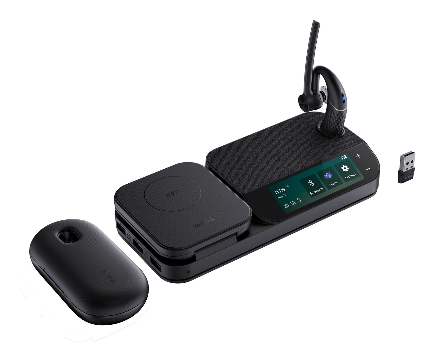 Yealink BH71-WORKSTATION-PRO headphones/headset Wireless In-ear Office/Call center Bluetooth Charging stand Black