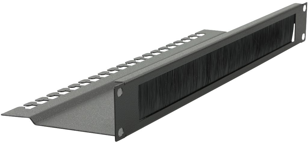 1U 19" L BENT, BRUSHED CABLE