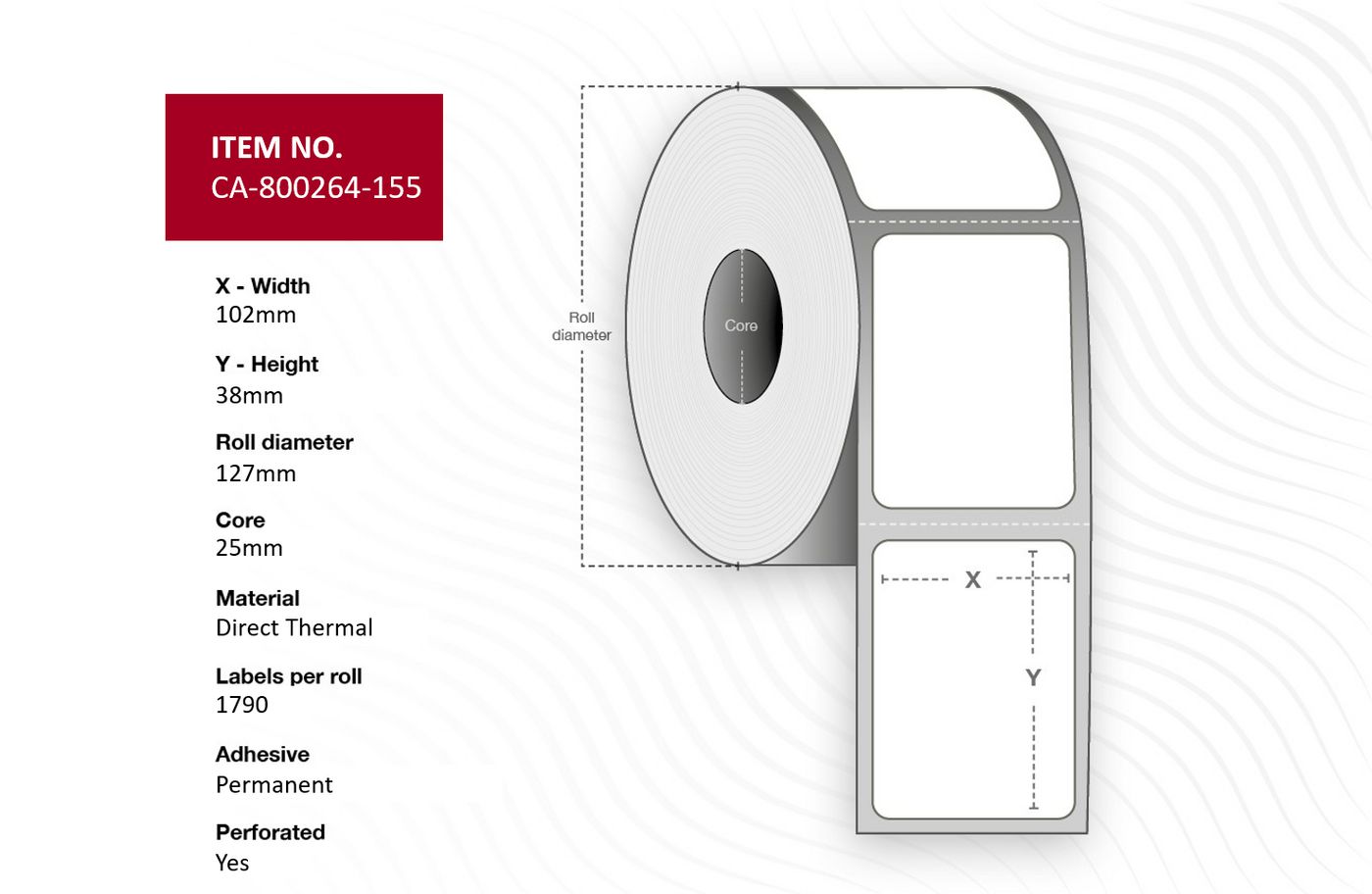 Capture CA-800264-155 printer label