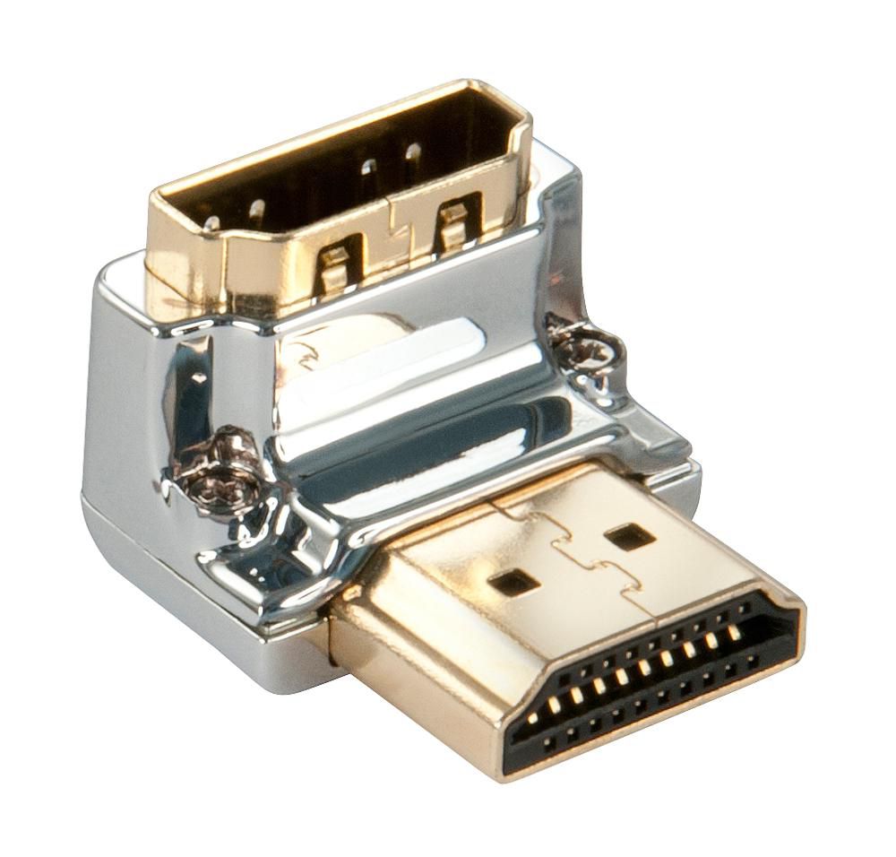 Lindy CROMO HDMI Male to HDMI Female 90 Degree Right Angle Adapter - Down