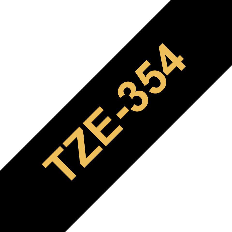 Brother TZE-R354 label-making tape Gold on black