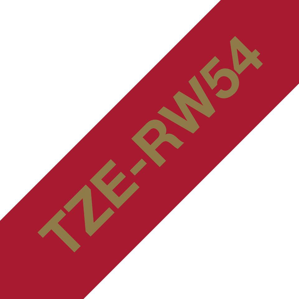 Brother TZE-RW54 label-making tape Gold on red