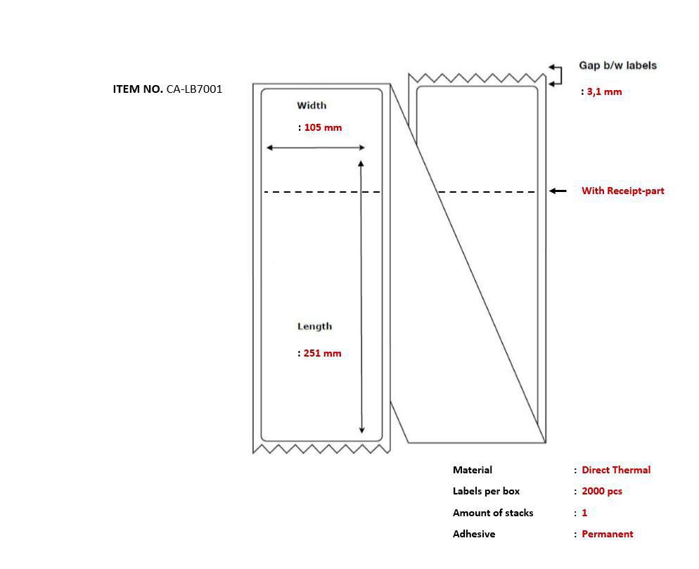 Ship-label 105 x 251mm,