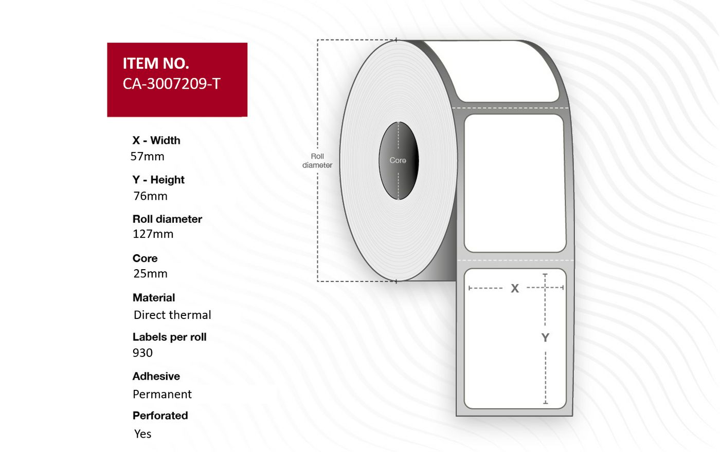 Capture CA-3007209-T printer label