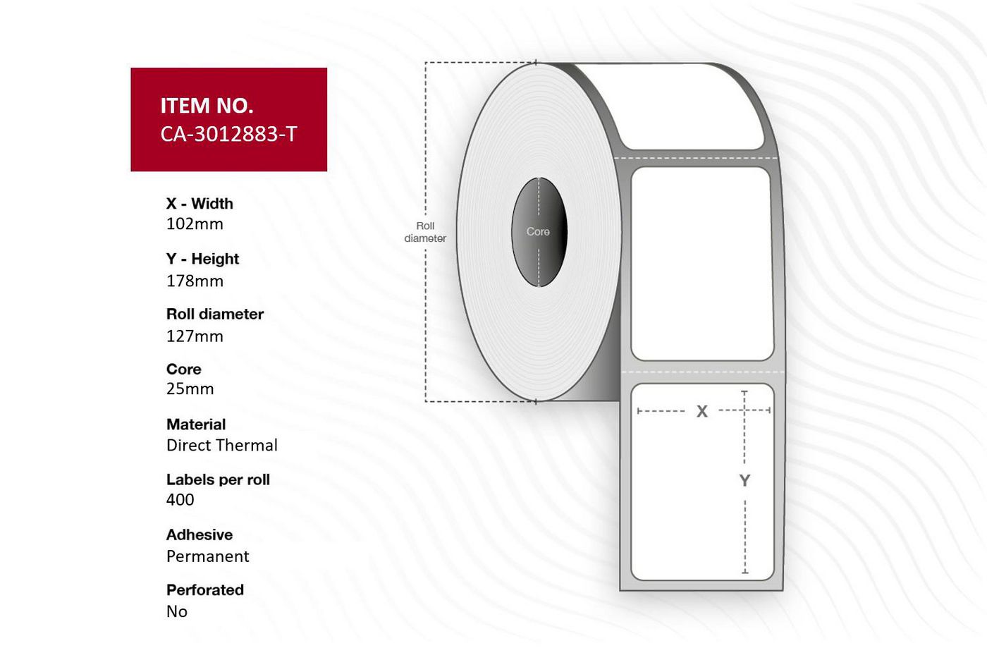 Capture CA-3012883-T printer label