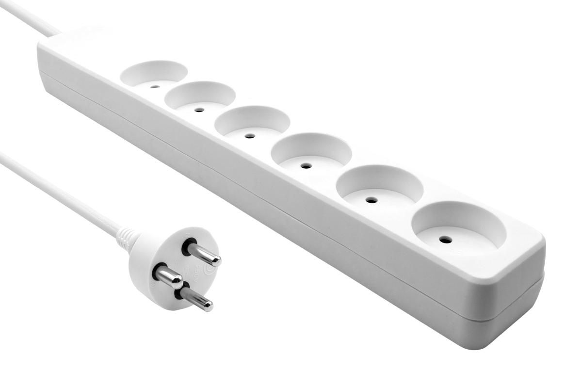 Microconnect MC-GRU0603DKW power extension 3 m 6 AC outlet(s) Indoor White