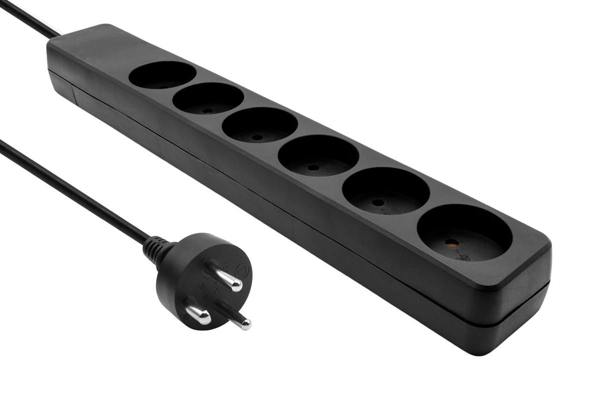 Microconnect MC-GRU0610DKB power extension 10 m 6 AC outlet(s) Indoor Black