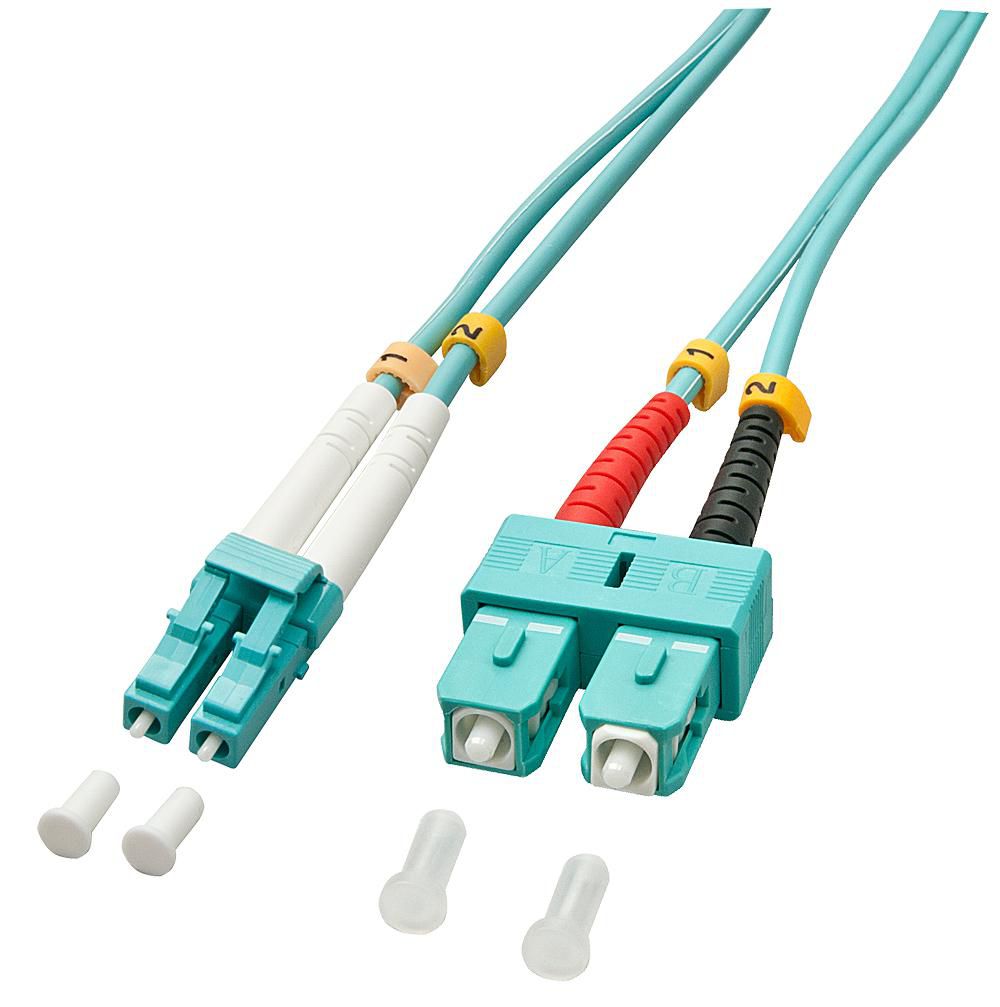 Lindy 5.0m OM3 LC - SC Duplex InfiniBand/fibre optic cable 5 m Turquoise