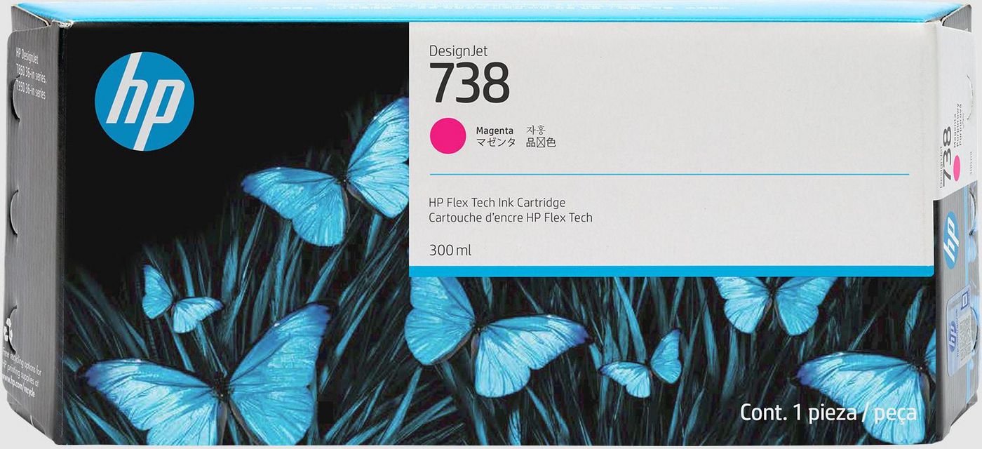 HP 738 300-ml Magenta DesignJet Ink Cartridge