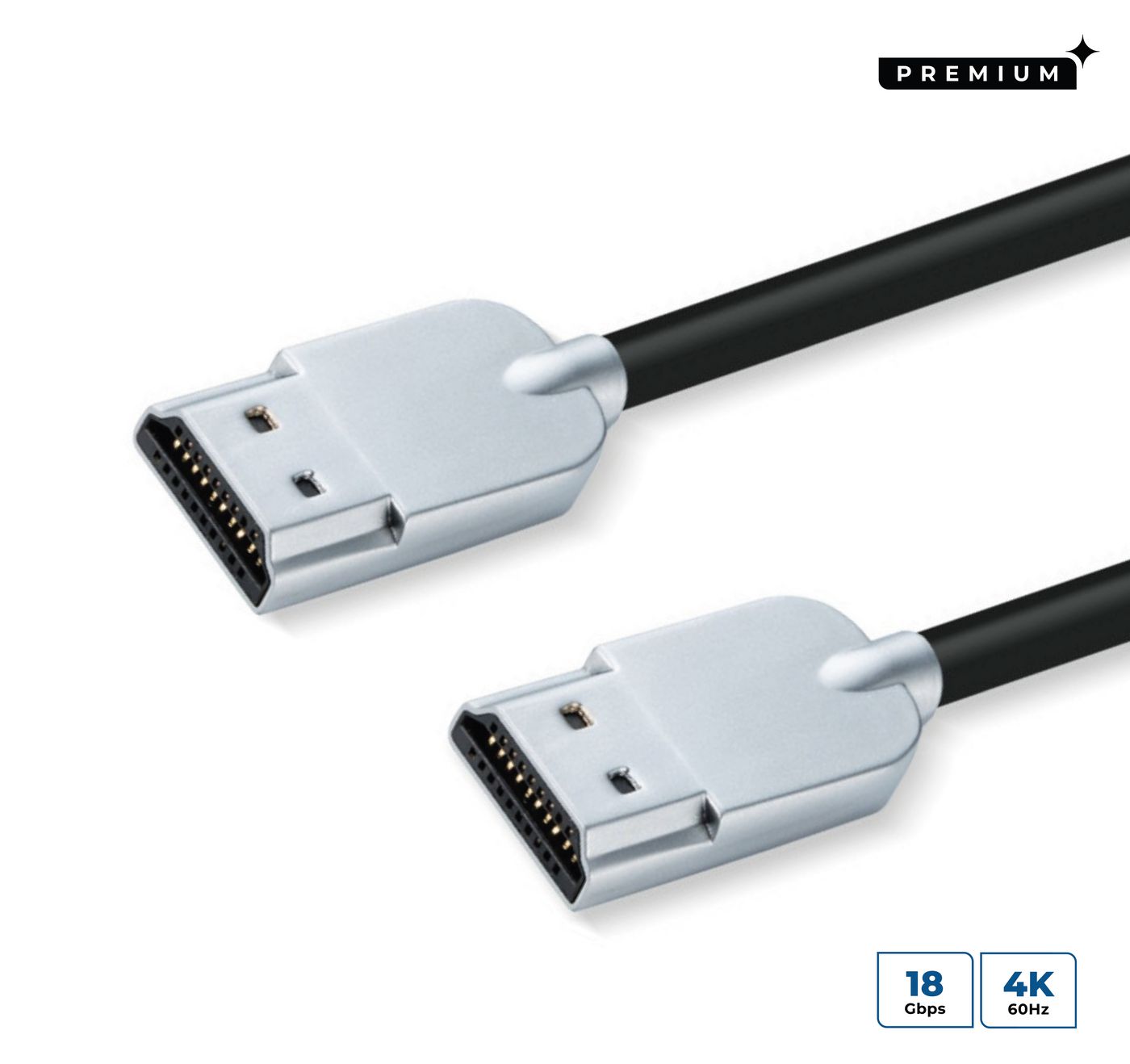 Microconnect HDMISUPERSLIM05M HDMI cable 0.5 m HDMI Type A (Standard) Black, Metallic