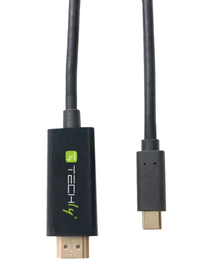 Techly Adapter Cable USB-C Male to HDMI 2.0 4K Male 2m Black