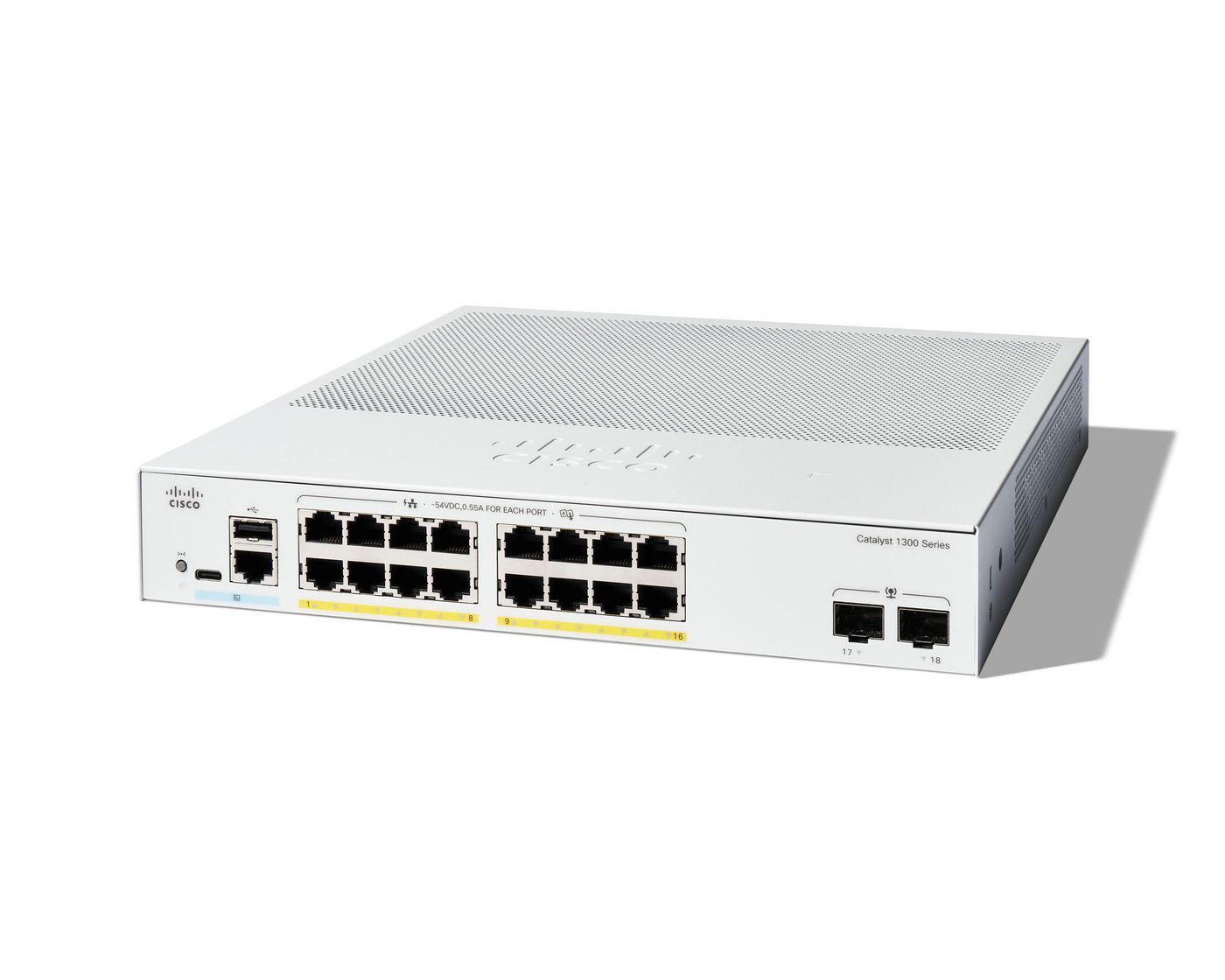 Cat1300 16-port GE Full PoE 2x1G SFP