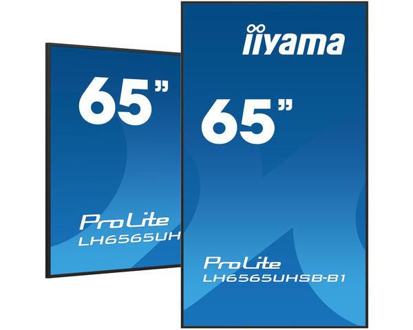 iiyama LH6565UHSB-B1 Signage Display Kiosk design 163.8 cm (64.5") LED Wi-Fi 800 cd/m² 4K Ultra HD Black Built-in processor Android 11 24/7