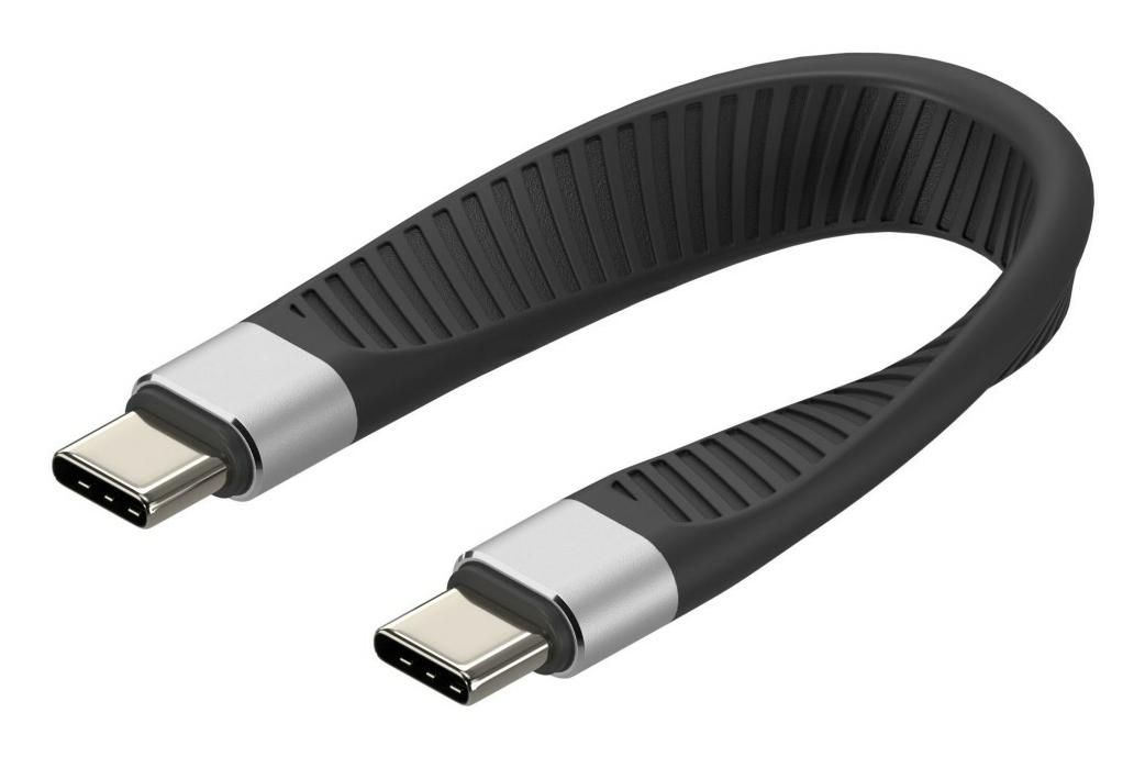 Techly ICOC-USBC-FL-U4 USB cable USB4 Gen 2x2 0.124 m Black