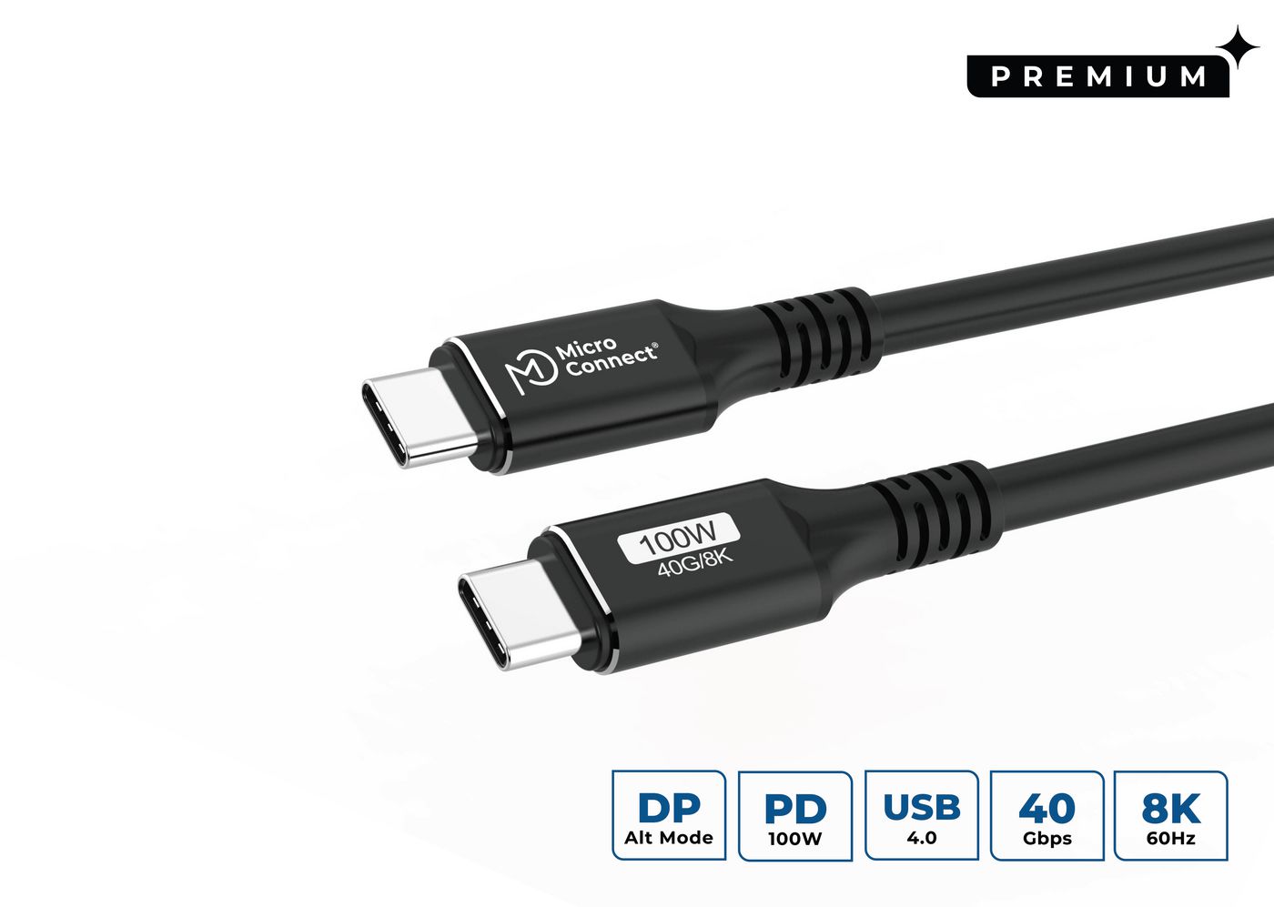 Microconnect USB4CC1.5 USB cable USB4 Gen 3x2 1.5 m USB C Black