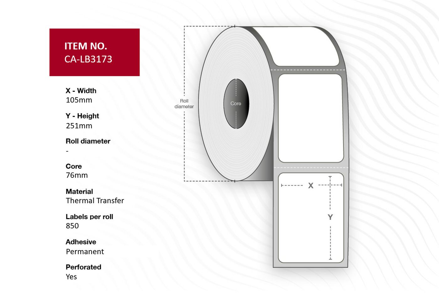 Capture CA-LB3173 printer label