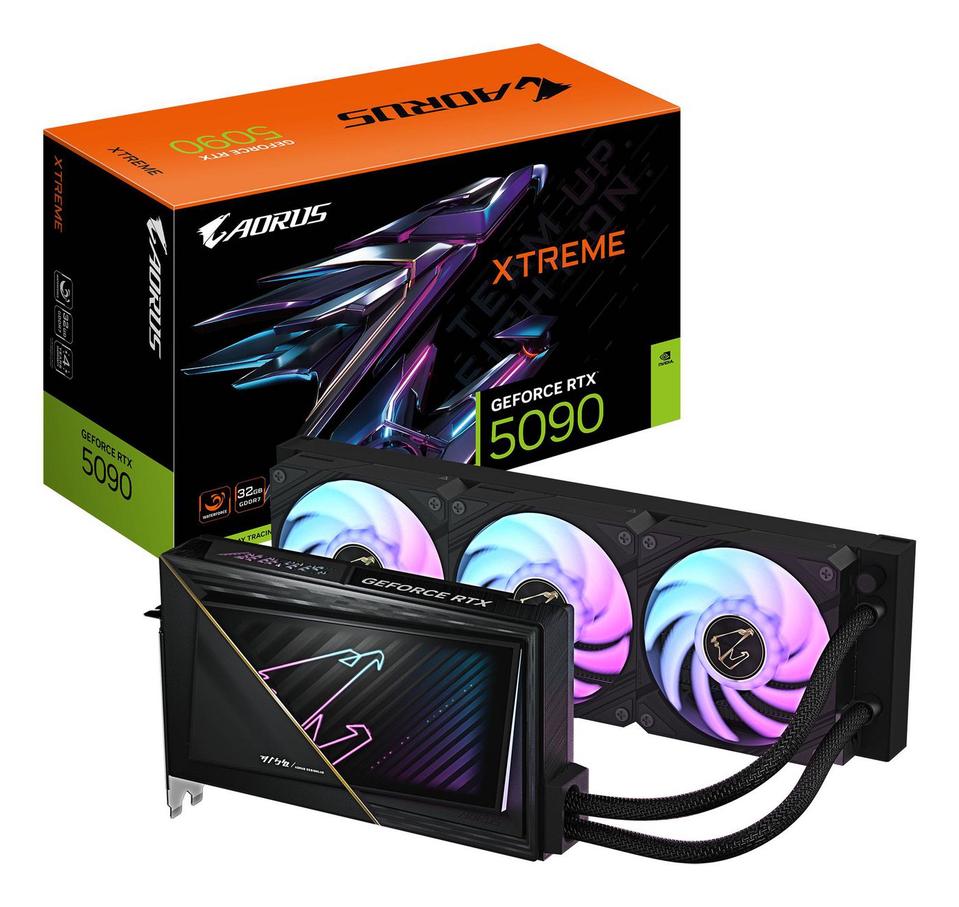 Gigabyte Graphics card GV-N5090AORUSX W-32GD / AORUS GeForce RTX 5090 Xtreme Waterforce 32G Black