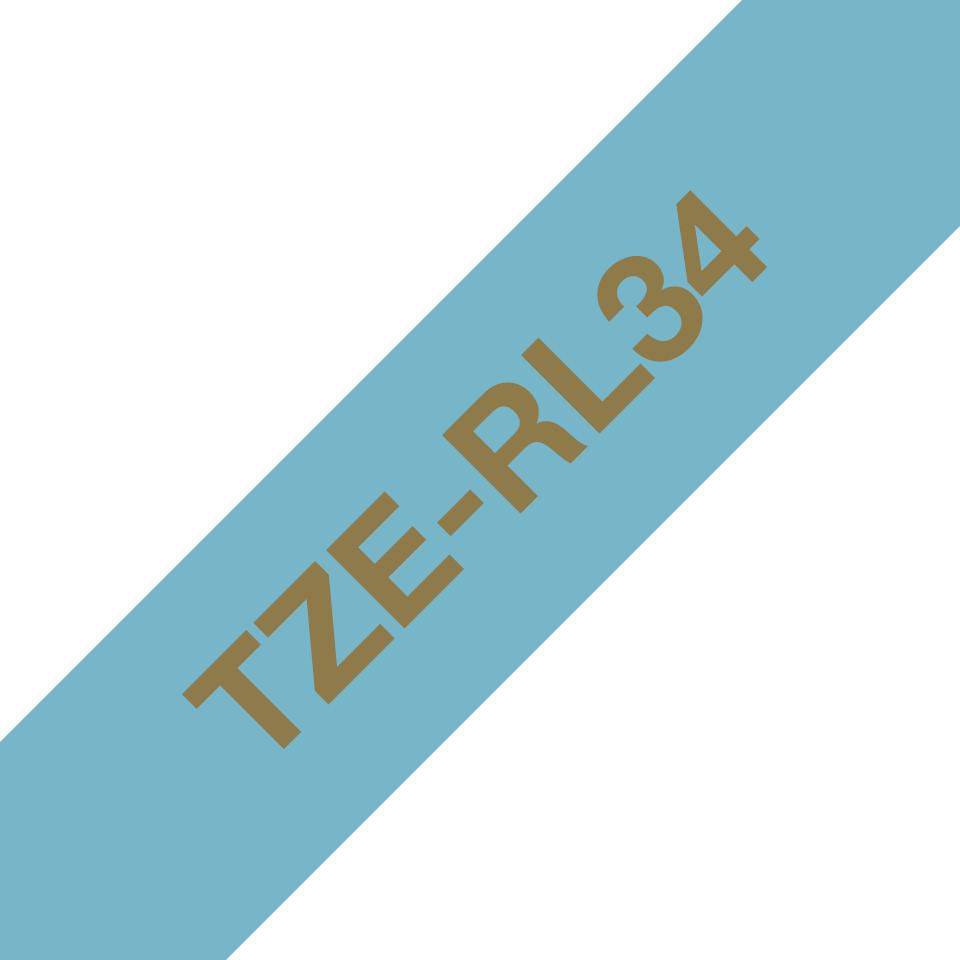 Brother TZE-RL34 label-making tape Gold on blue
