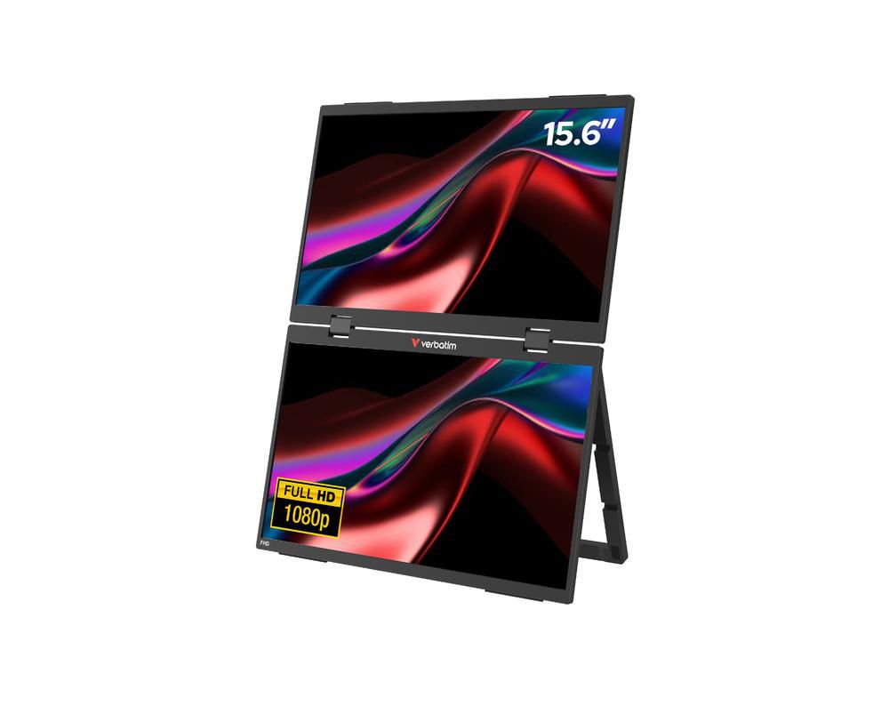 Verbatim Portable 15.6" FHD Dual Monitor Essentials Portable monitor Black 15.6" LCD 1920 x 1080 pixels