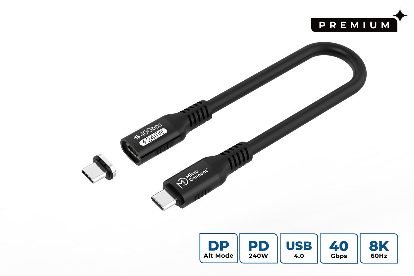 Microconnect MC-LS-USB4CC0.15 USB cable USB4 Gen 3x2 0.15 m USB C Black